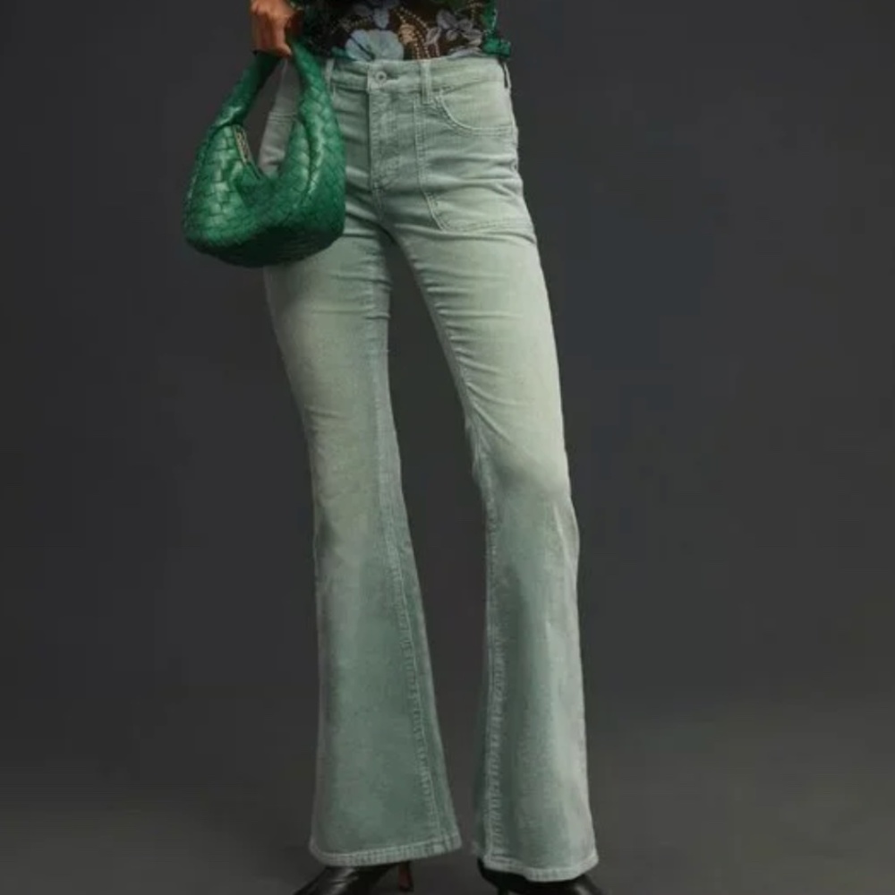 Anthropologie - The Icon Low-Rise Corduroy Chop Pocket Flare Jeans by Pilcro